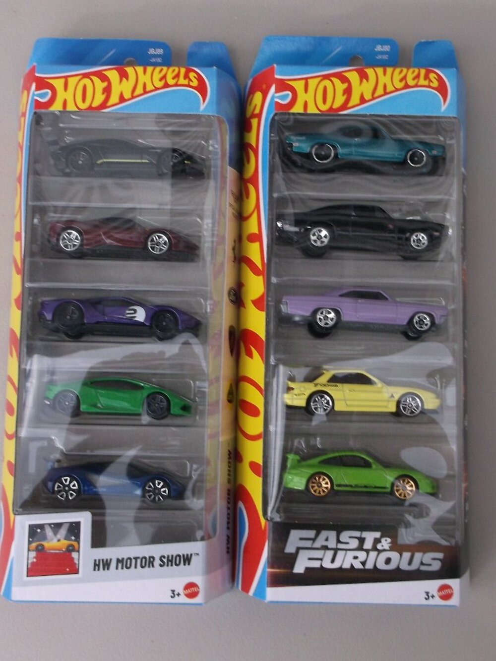 🚗Hot Wheels NWT Bundle – HW Motor Show 5‑Pack + Fast & Furious 5‑Pack